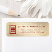 Gold Rectangle Double Happiness Chinese Wedding (Insitu)