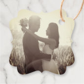 Gold Rectangle Double Happiness Chinese Wedding Geschenkanhänger (Rückseite)