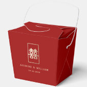 Gold Rectangle Double Happiness Chinese Wedding Geschenkschachtel (Vorderseite)