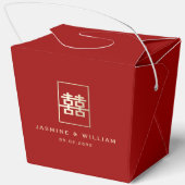 Gold Rectangle Double Happiness Chinese Wedding Geschenkschachtel (Rückseite)