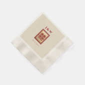 Gold Rectangle Double Happiness Chinese Wedding Serviette (Ecke)
