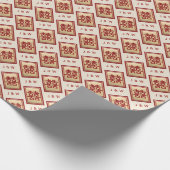 Gold Rectangle Double Happiness Chinese Wedding Wr Geschenkpapier (Ecke)