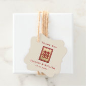 Gold Rectangle Double Happy Chinese Wedding Gi Geschenkanhänger (Beispiel)