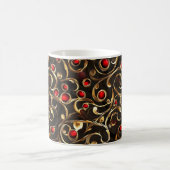 Gold Red Abstrakt Pattern Kaffeetasse (Mittel)