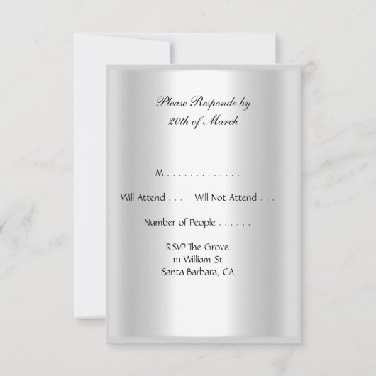 Gold Red Art Deco UAWG RSVP Karte (Rückseite)