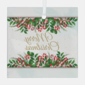 Gold, Red Barri Frohe Weihnachten Verheiratet Ornament Aus Glas (Rückseite)