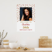 Gold Red Birthday Party Custom 20x30 Foto Poster (Küche)
