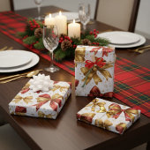 Gold Red Bows Christmas Geschenkpapier Set