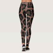 Gold Red Brown Black Leopard Animal Print Leggings (Rückseite)
