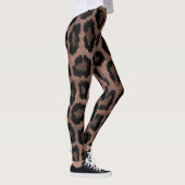 Gold Red Brown Black Leopard Animal Print Leggings (Rechts)