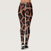 Gold Red Brown Black Leopard Animal Print Leggings (Rückseite)
