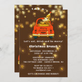 Gold Red Car Frohe Weihnachts Brunch Abendessen Br Einladung (Vorne/Hinten)