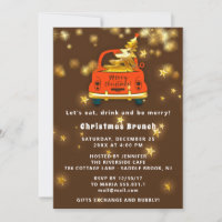 Gold Red Car Frohe Weihnachts Brunch Abendessen Br