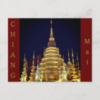 Gold & Red Chiang Mai Postkarte