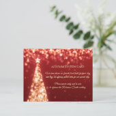 Gold & Red Chiristmas Hochzeitskarte Postkarte (Stehend Vorderseite)