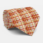 Gold Red Christmas Plaid Neck Tie Krawatte (Gerollt)