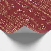 Gold Red Christmas Sessing Nummern 6:24-26 Geschenkpapier (Ecke)