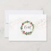 Gold Red Christmas UAWG Holly Pine Cone Kranz Einladung (Rückseite)