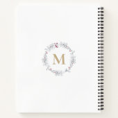 Gold Red Christmas Wreath Monogram Sketchbook Notizblock (Rückseite)