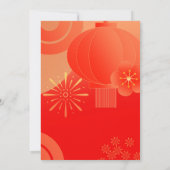 Gold & Red CNY Party Chinesisches Neujahrsfest Einladung (Rückseite)