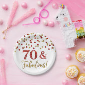 Gold Red Confetti 70 und fabulous Pappteller (Party)