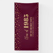 Gold & Red Confetti Class Wiedersehen Partys Willk Banner (Vertikal)
