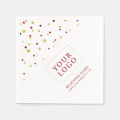 Gold Red Confetti Custom Business Promotions Logo Serviette (Vorderseite)