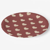 Gold Red Cream Glitter Hearts Bridal Shower Pappteller (Schrägansicht)