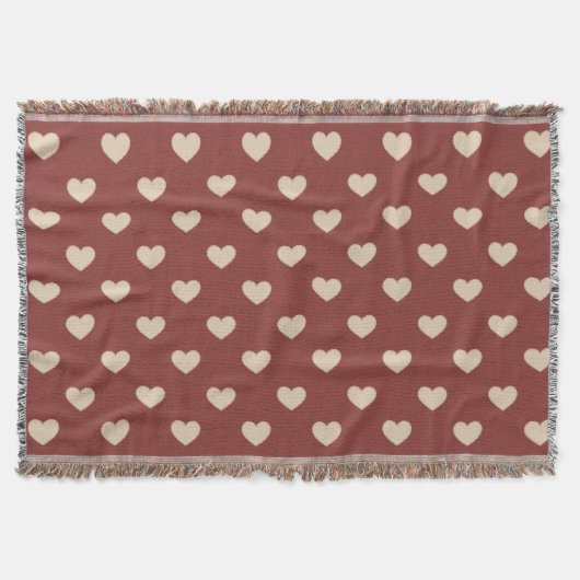 Gold Red Cream Glitter Hearts Decke (Vorderseite)