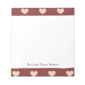 Gold Red Cream Glitter Hearts Valentine's Day Notizblock (Vorderseite)