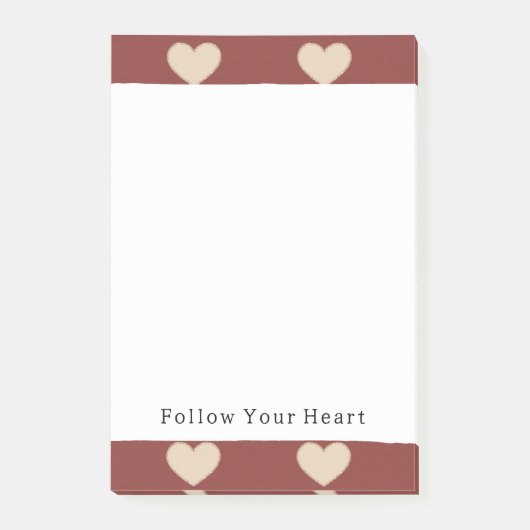 Gold Red Cream Glitter Hearts Valentine's Day Post-it Klebezettel (Vorderseite)