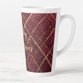 Gold Red Cross Pattern, Gold Merry Christmas , Milchtasse