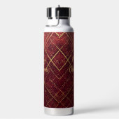 Gold Red Cross Pattern, Gold Merry Christmas , Trinkflasche (rechts)