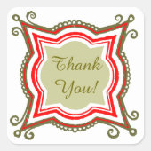 Gold Red Custom Danke Stickers (Vorderseite)