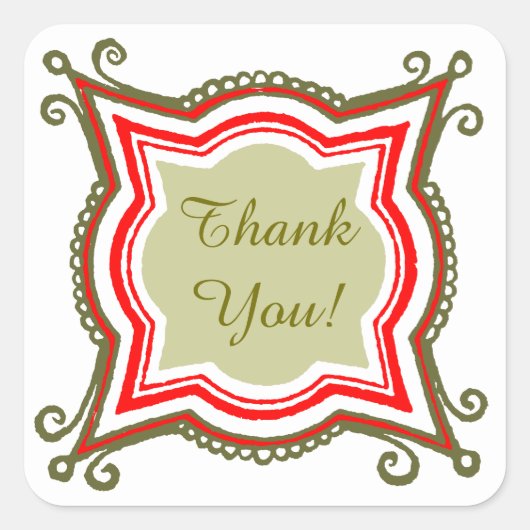 Gold Red Custom Danke Stickers (Vorderseite)