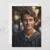 Gold Red Custom Foto Abschluss Zeremonie Einladung (Rückseite)