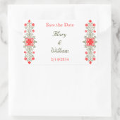 Gold Red Custom Save the Date Stickers (Tasche)