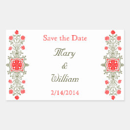 Gold Red Custom Save the Date Stickers