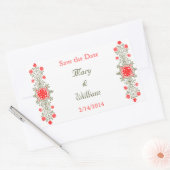 Gold Red Custom Save the Date Stickers (Umschlag)