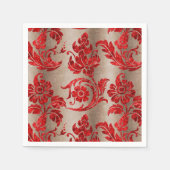 Gold Red Damask Serviette (Vorderseite)