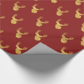 Gold Red Deer Geschenkpapier (Ecke)