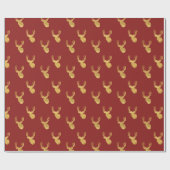 Gold Red Deer Geschenkpapier (Flach)