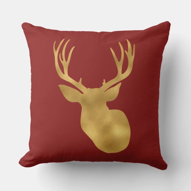 Gold Red Deer Kissen (Vorderseite)