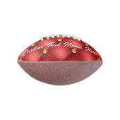 Gold Red Diamond Leather Custom Text Name Football (Gedreht 90)