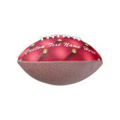 Gold Red Diamond Tufed Custom Text Football Gesche (Gedreht 90)