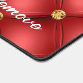 Gold Red Diamond Tufed Custom Text Name Schreibtischunterlage (Ecke)