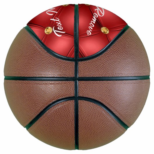 Gold Red Diamond Tufliter Leder Text Basketball (Rechts)