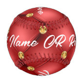 Gold Red Diamond Tufliter Leder Textname Baseball (Rückseite)