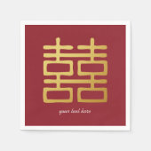 Gold & Red Double Happy Party Napkin Set Serviette (Vorderseite)