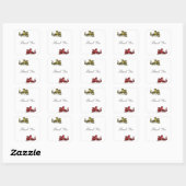 Gold Red Dragon Danke Stickers (Blatt)